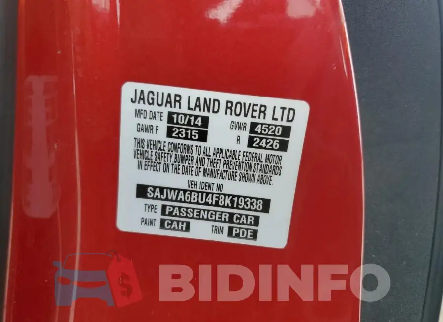 SAJWA6BU4F8K19338 Photo# 12
