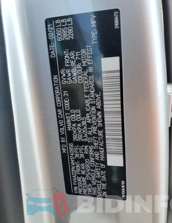 YV4A22PK4M1740956 Photo# 14