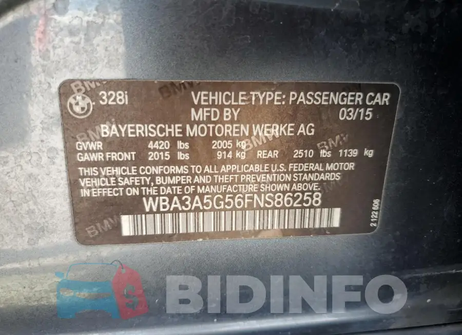 WBA3A5G56FNS86258 Photo# 12