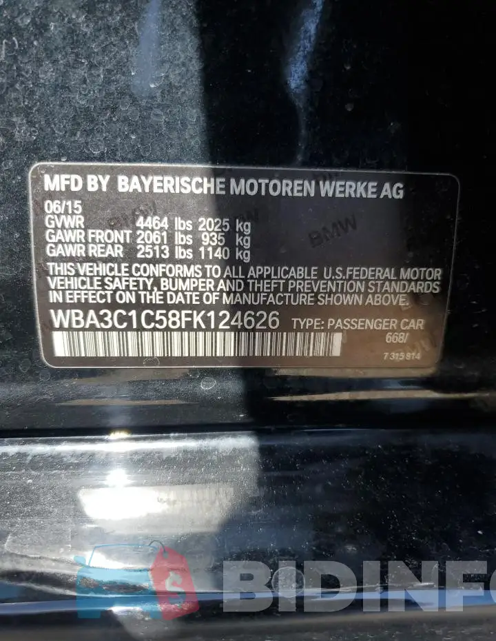 WBA3C1C58FK124626 Photo# 12