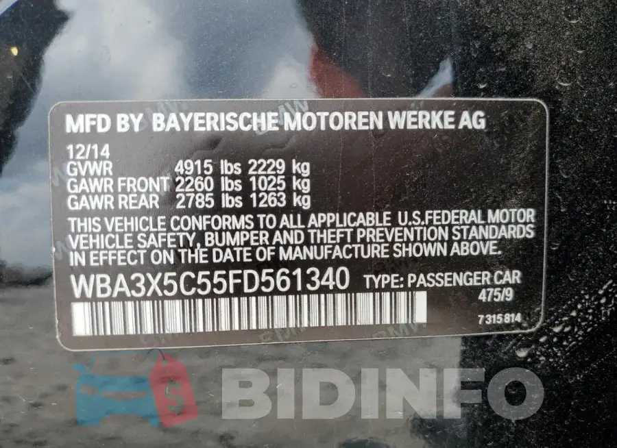 WBA3X5C55FD561340 Photo# 12