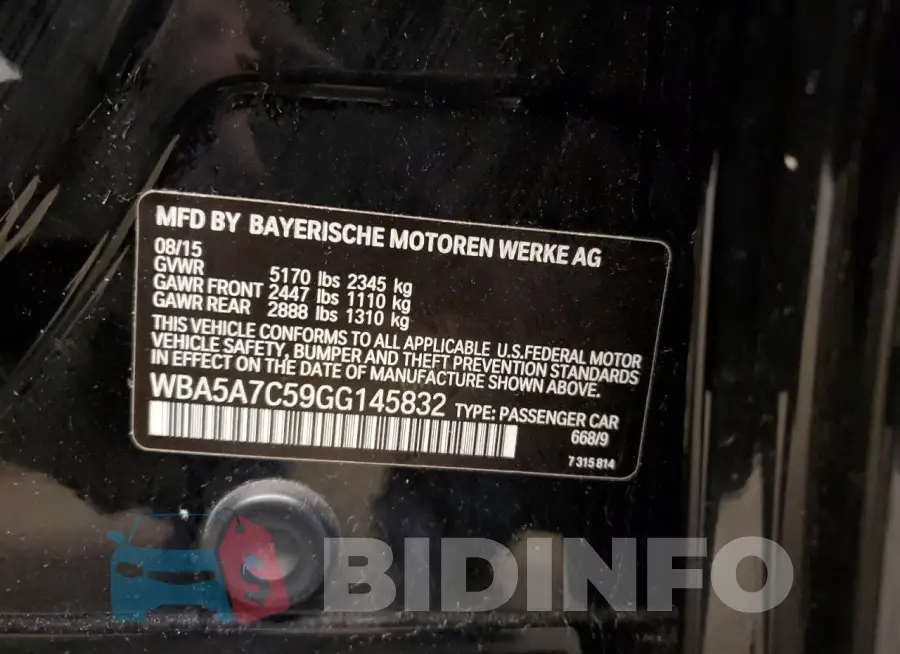 WBA5A7C59GG145832 Photo# 12