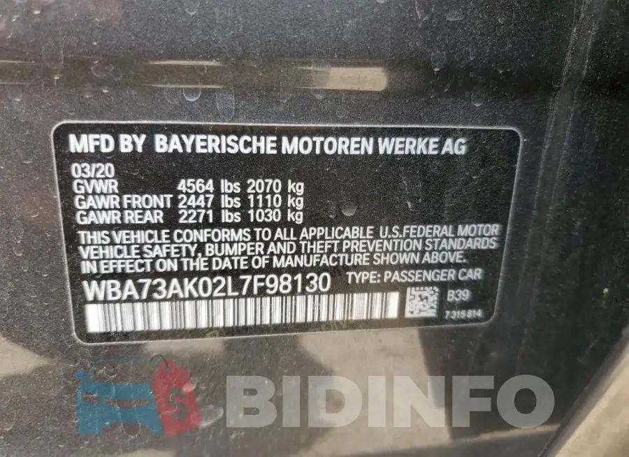 WBA73AK02L7F98130 Photo# 13