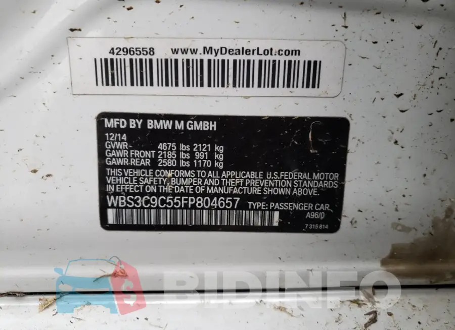 WBS3C9C55FP804657 Photo# 12