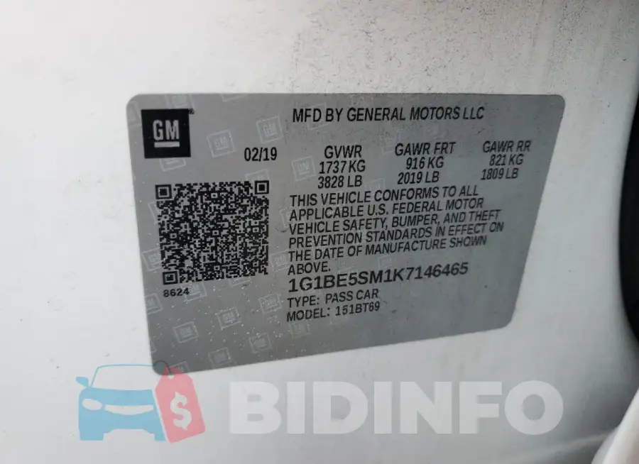 1G1BE5SM1K7146465 Photo# 12
