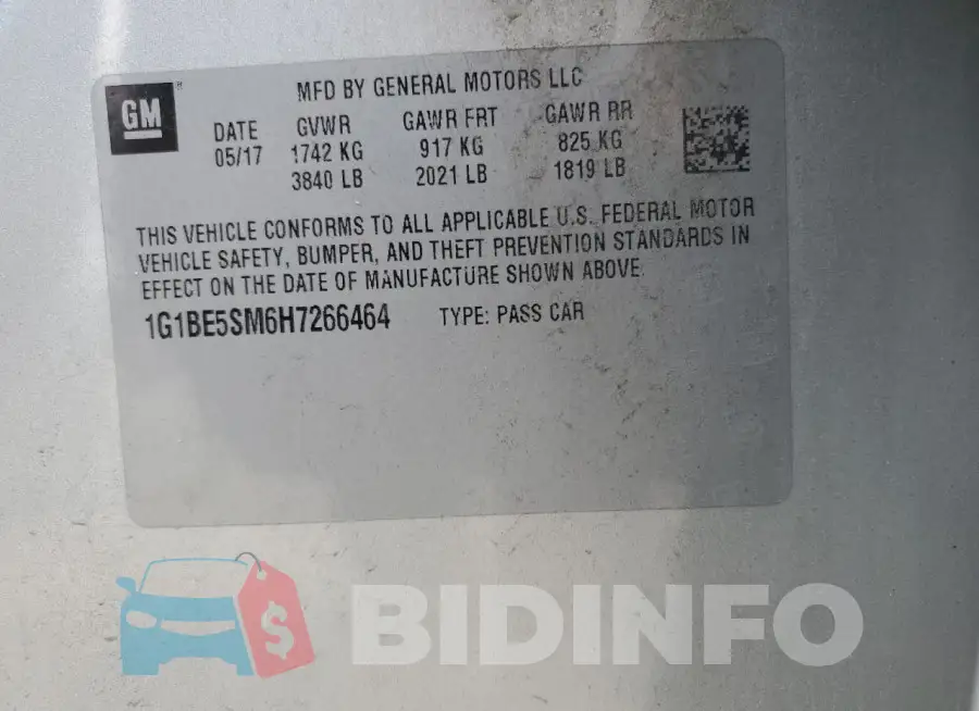 1G1BE5SM6H7266464 Photo# 12