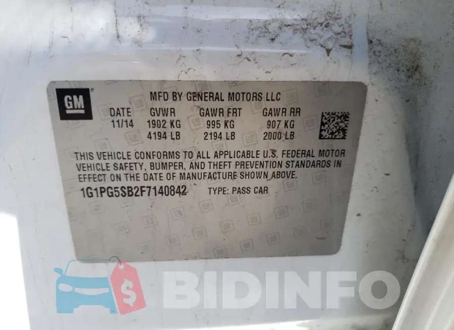 1G1PG5SB2F7140842 Photo# 12