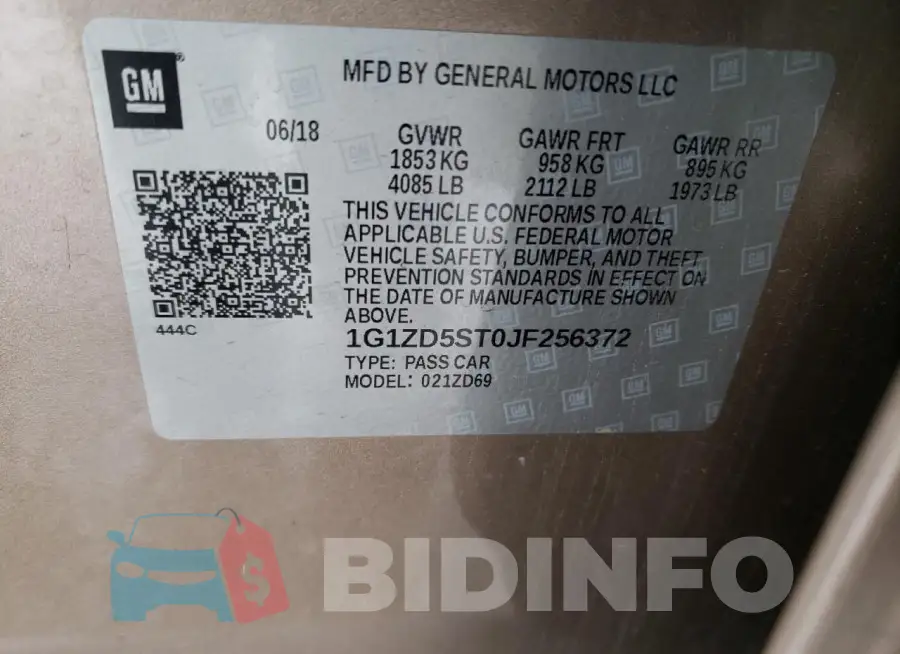 1G1ZD5ST0JF256372 Photo# 12