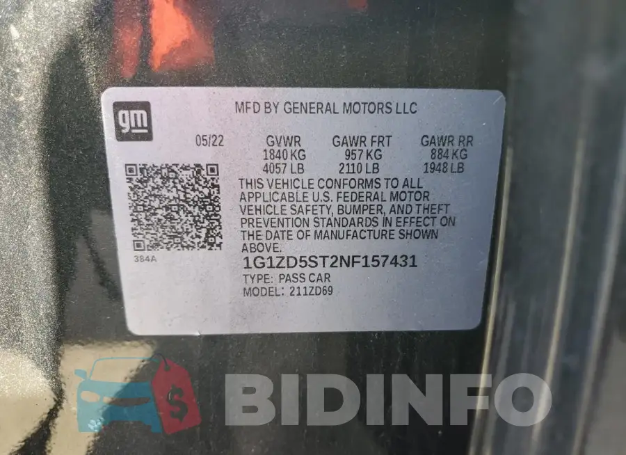1G1ZD5ST2NF157431 Photo# 12