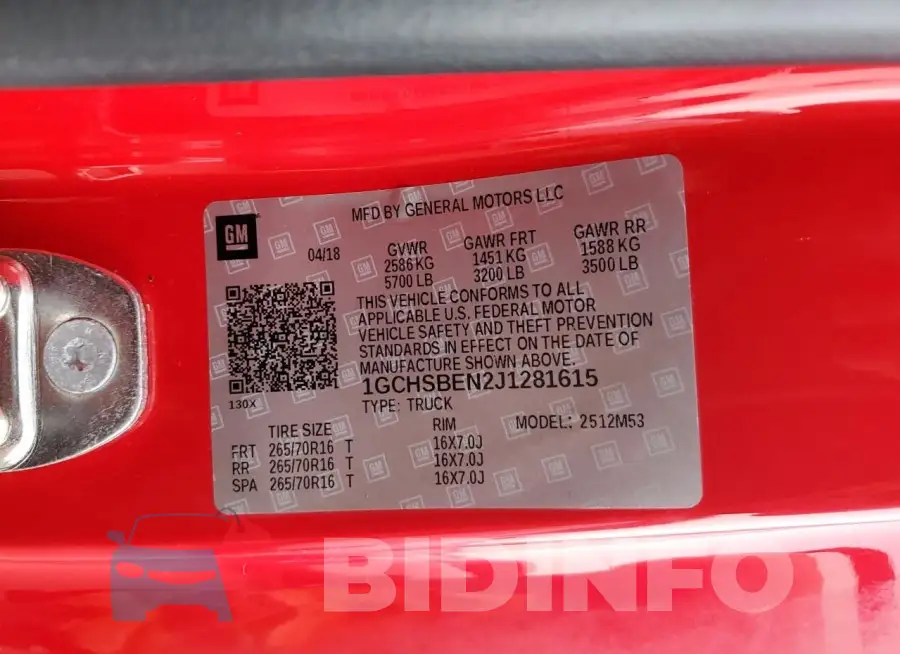 1GCHSBEN2J1281615 Photo# 13