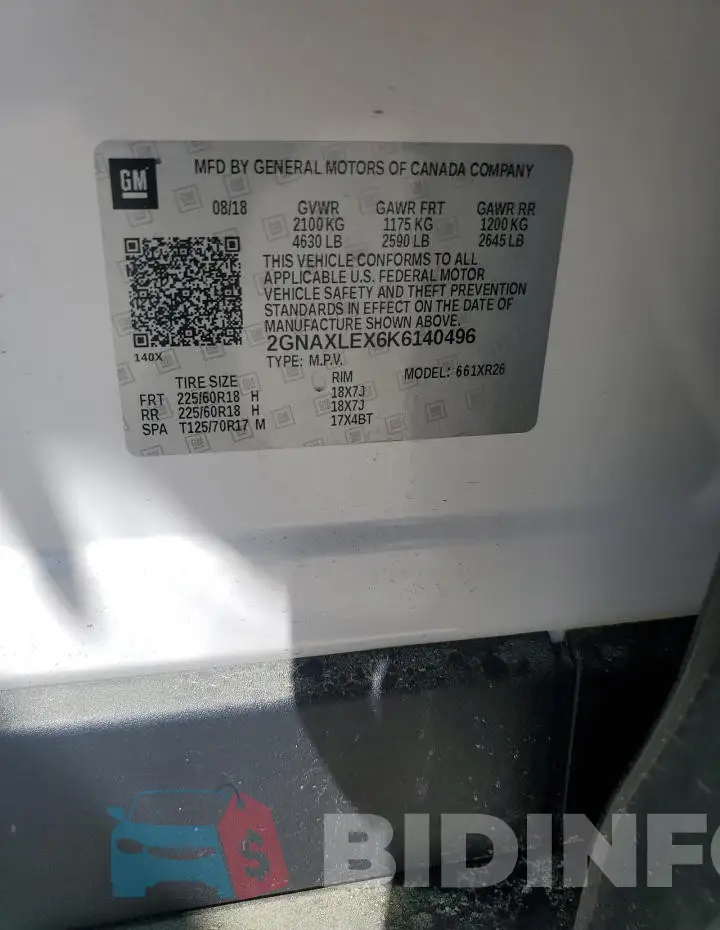 2GNAXLEX6K6140496 Photo# 12