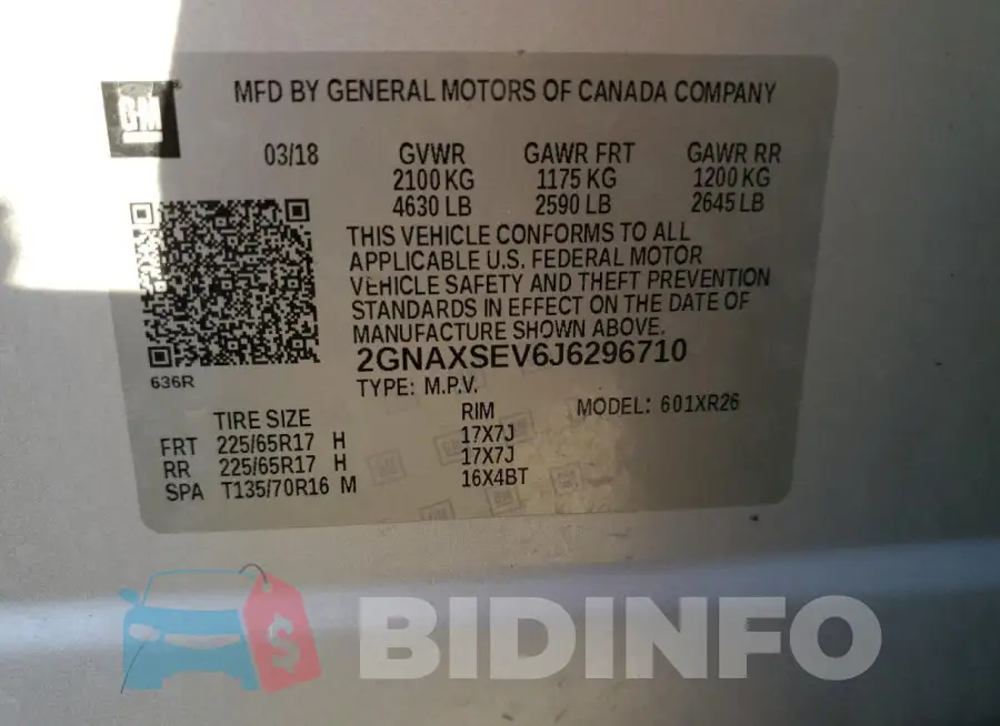 2GNAXSEV6J6296710 Photo# 13