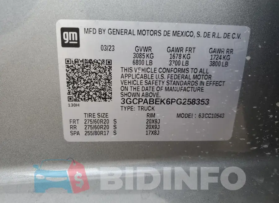3GCPABEK6PG258353 Photo# 12