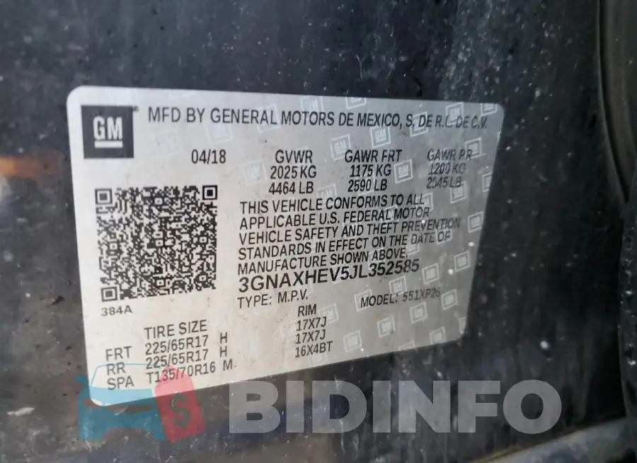 3GNAXHEV5JL352585 Photo# 13
