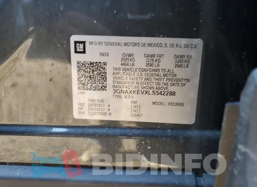 3GNAXKEVXLS542288 Photo# 13