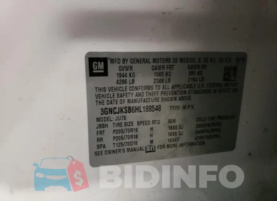 3GNCJKSB6HL188548 Photo# 13