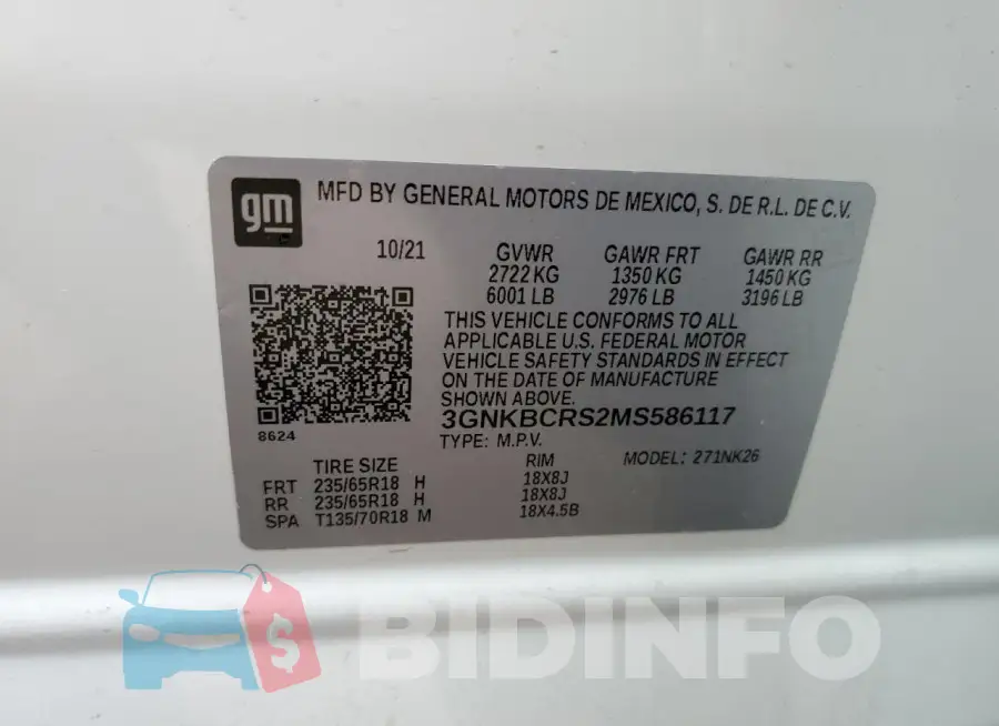 3GNKBCRS2MS586117 Photo# 12