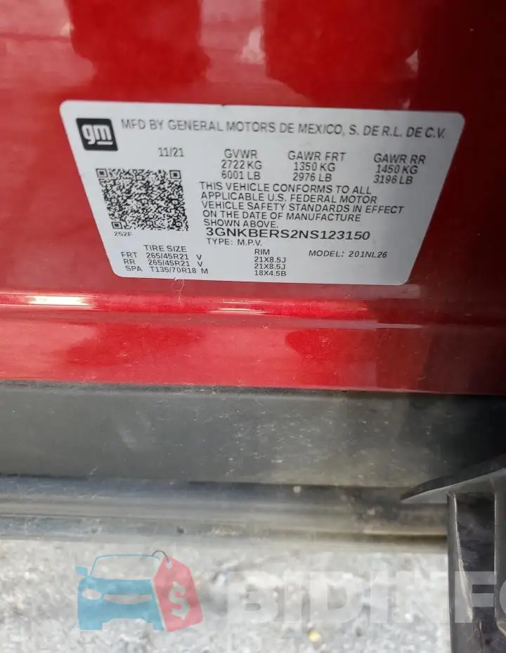 3GNKBERS2NS123150 Photo# 14