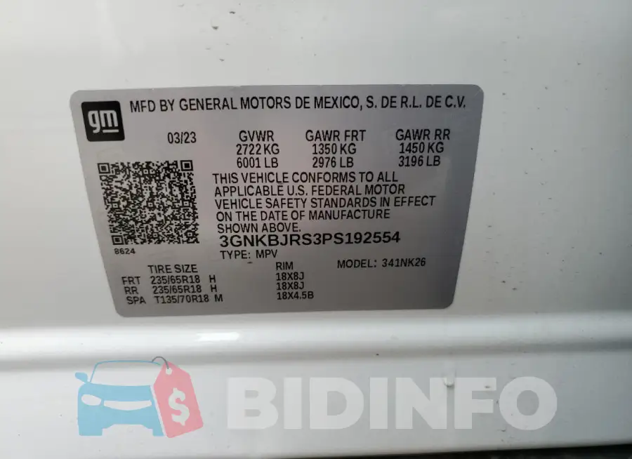3GNKBJRS3PS192554 Photo# 12