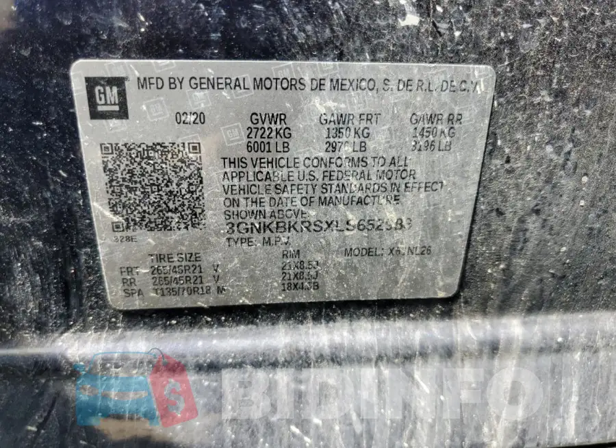 3GNKBKRSXLS652986 Photo# 12