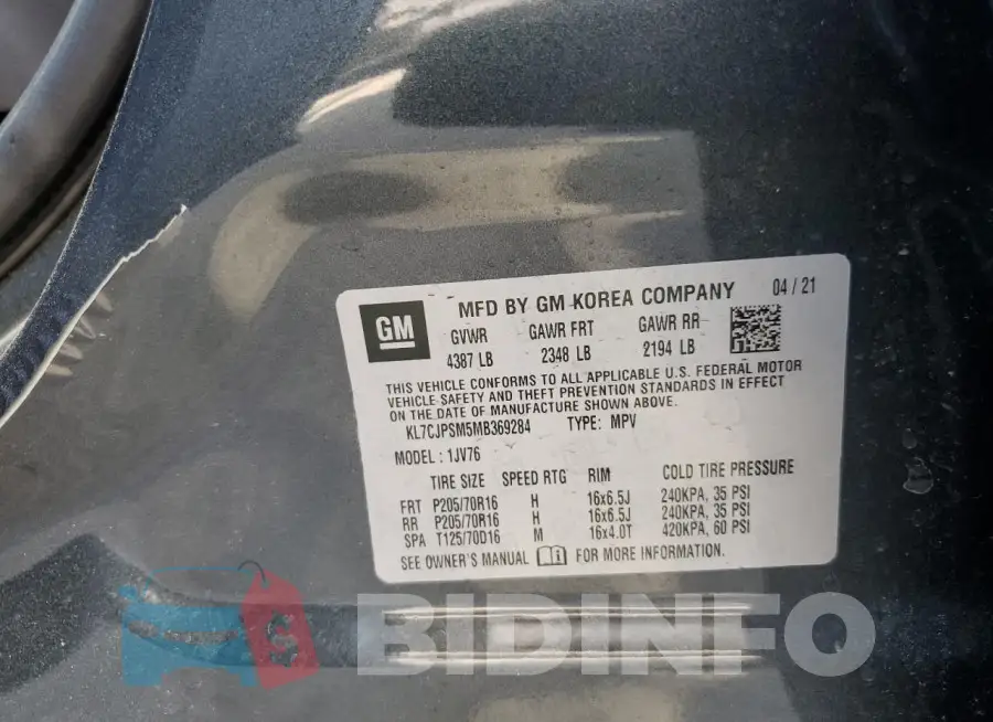 KL7CJPSM5MB369284 Photo# 13