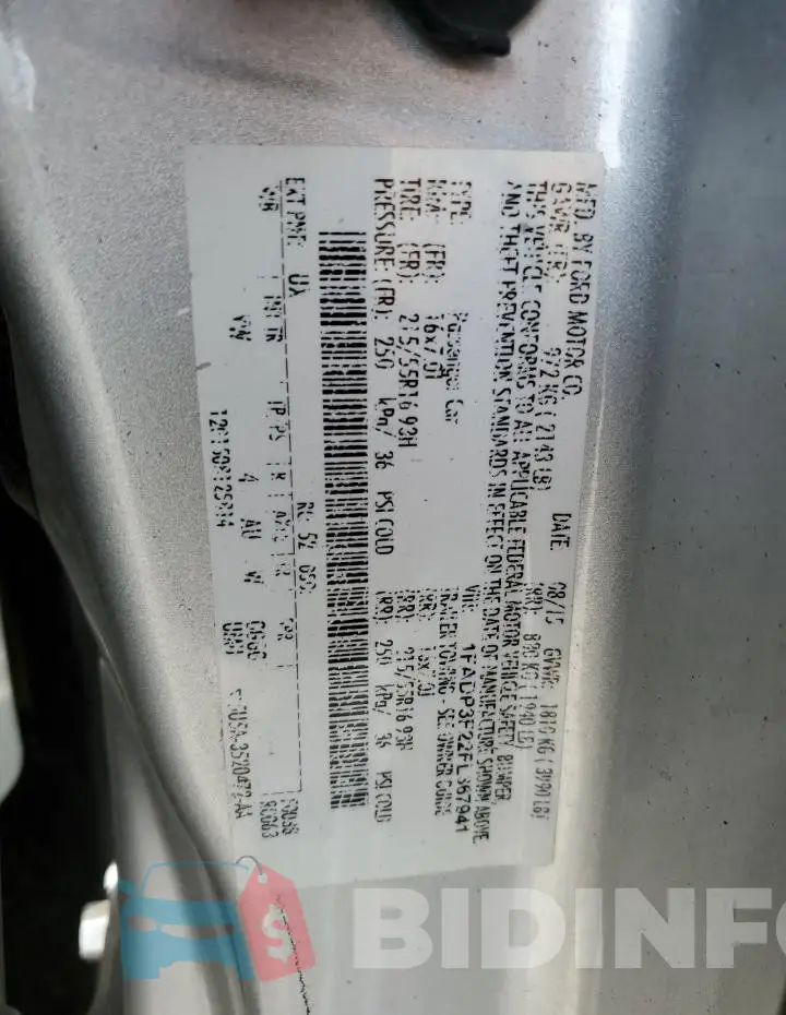1FADP3F22FL367941 Photo# 12