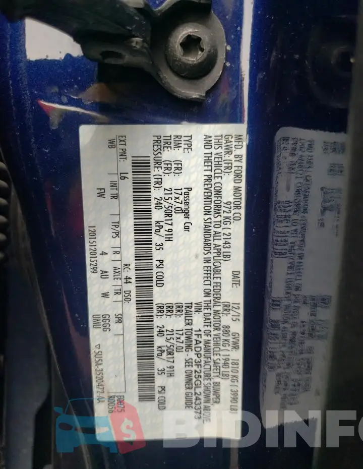 1FADP3F25GL243373 Photo# 13