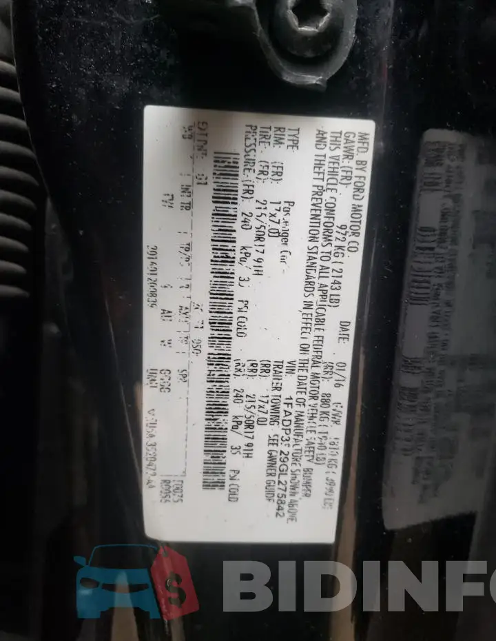 1FADP3F29GL275842 Photo# 13