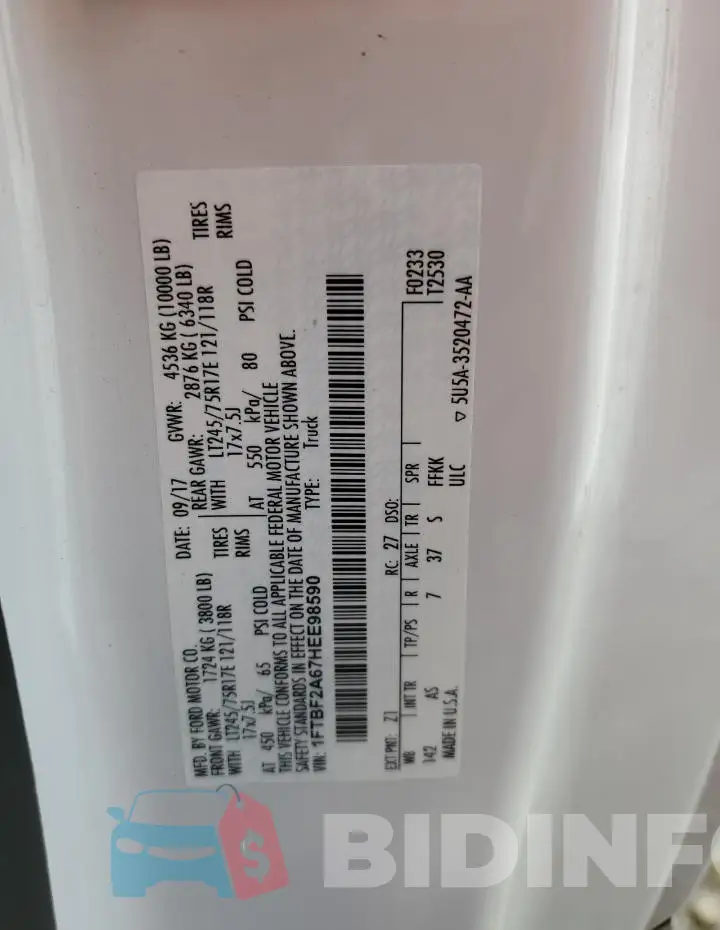 1FTBF2A67HEE98590 Photo# 12