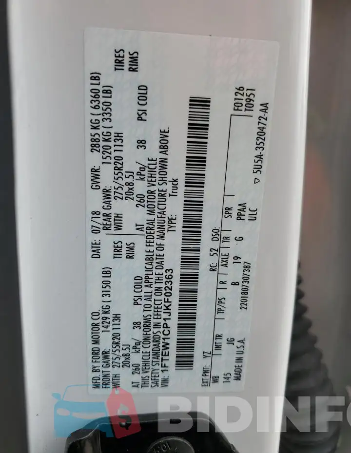 1FTEW1CP1JKF02363 Photo# 12