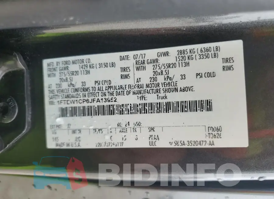 1FTEW1CP6JFA13952 Photo# 12