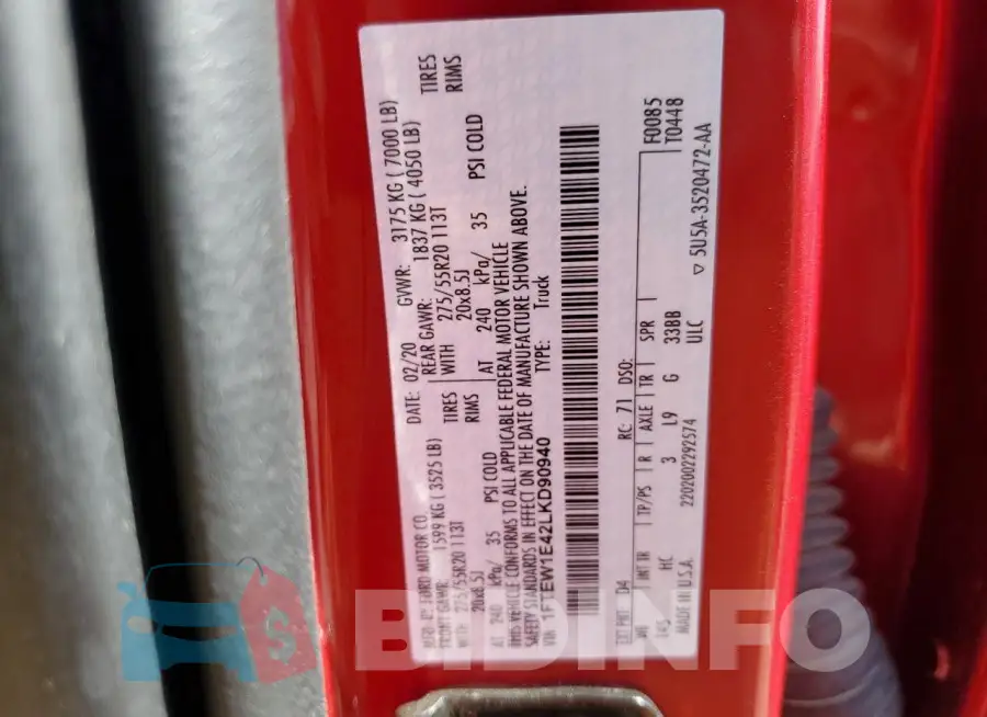 1FTEW1E42LKD90940 Photo# 12