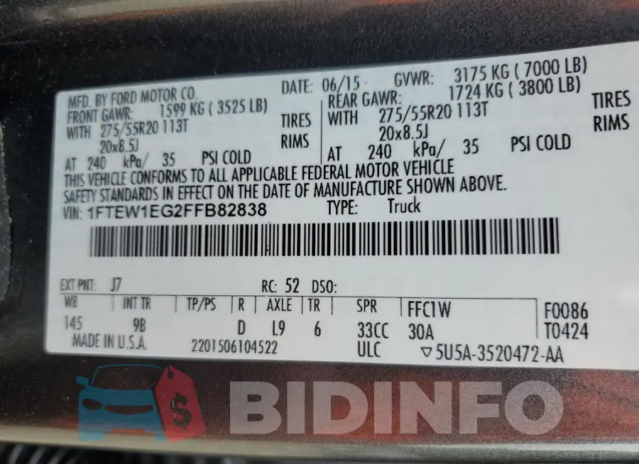 1FTEW1EG2FFB82838 Photo# 12