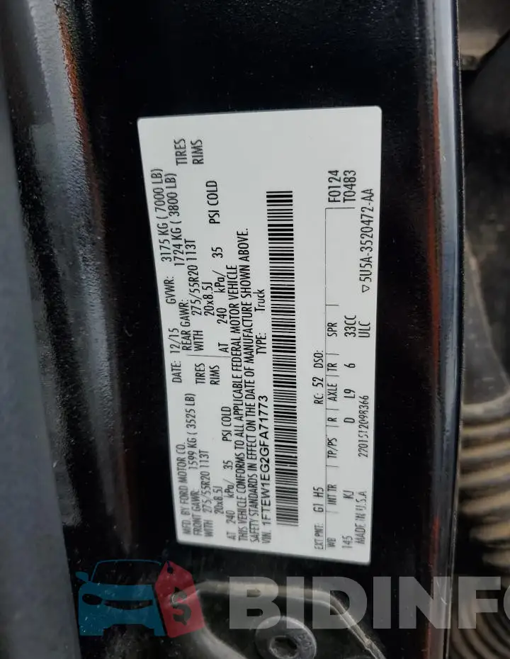 1FTEW1EG2GFA71773 Photo# 12