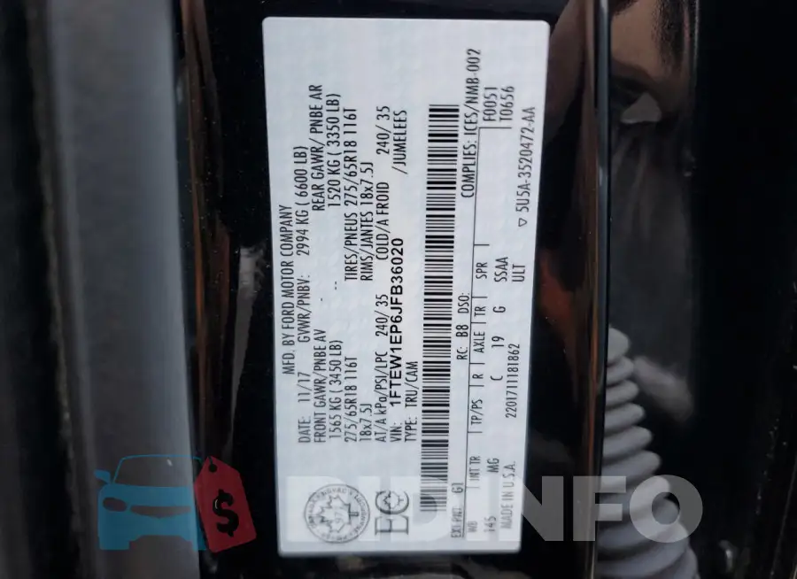1FTEW1EP6JFB36020 Photo# 12