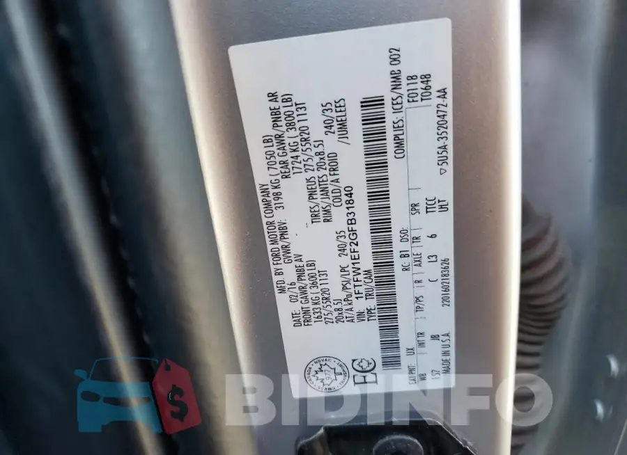 1FTFW1EF2GFB31840 Photo# 13