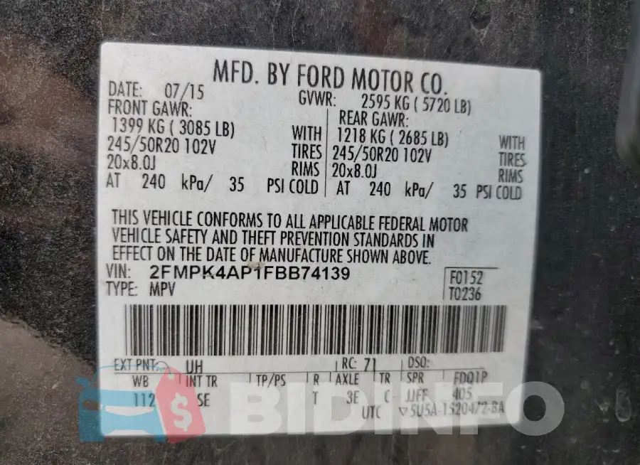 2FMPK4AP1FBB74139 Photo# 13