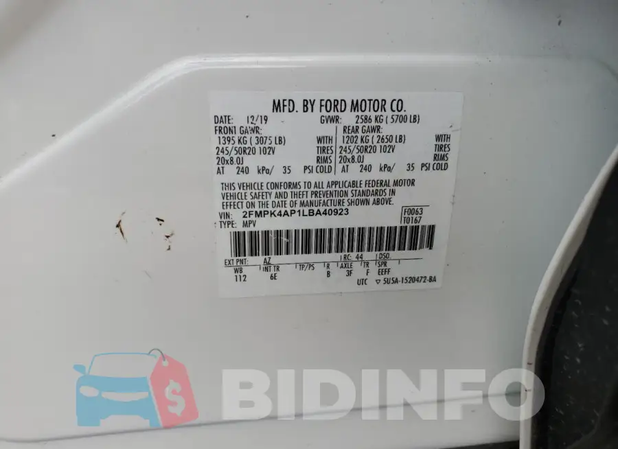2FMPK4AP1LBA40923 Photo# 13