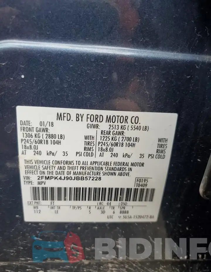 2FMPK4J90JBB57228 Photo# 12