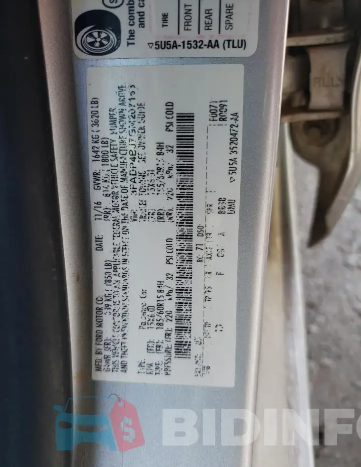 3FADP4BJ7GM207153 Photo# 13