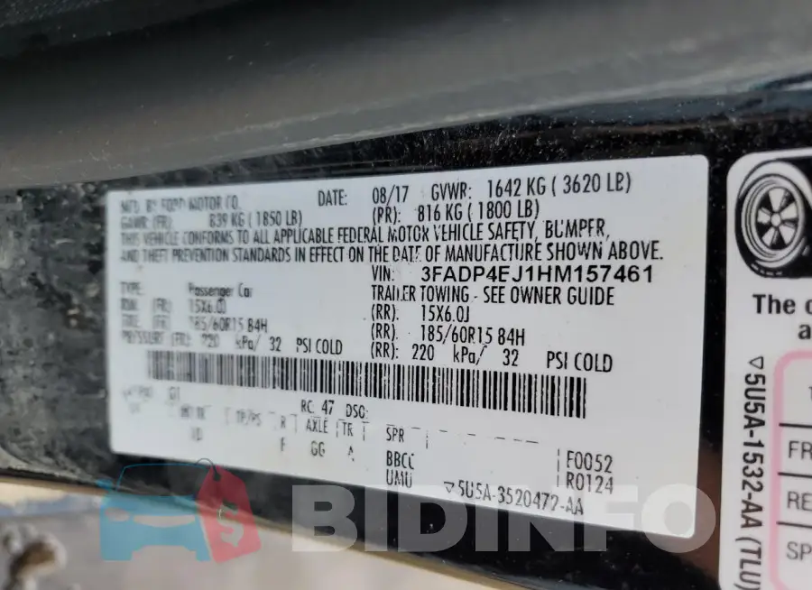 3FADP4EJ1HM157461 Photo# 12