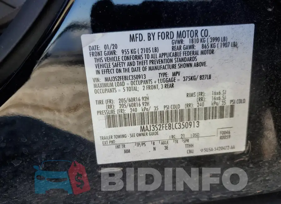 MAJ3S2FE8LC350913 Photo# 12