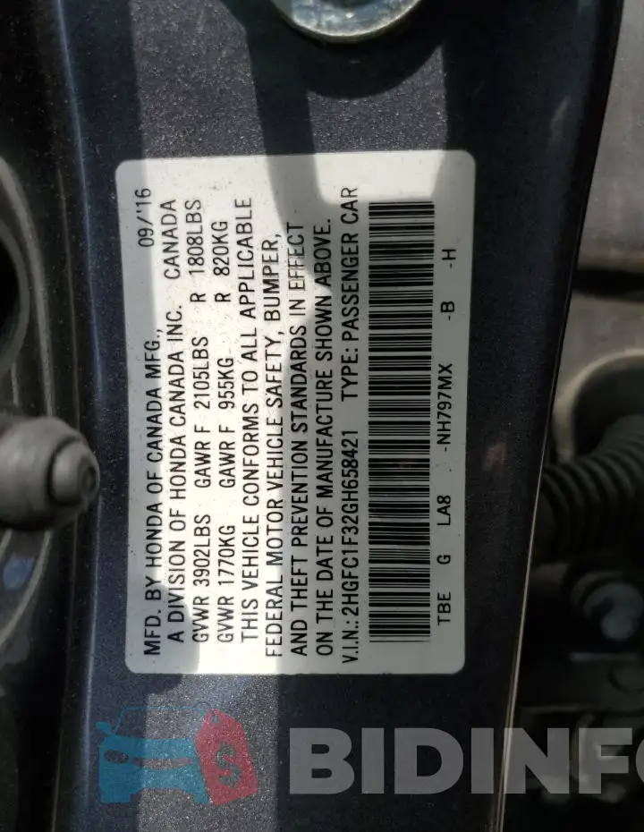 2HGFC1F32GH658421 Photo# 12