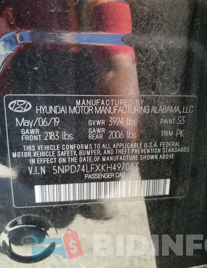 5NPD74LFXKH497083 Photo# 13