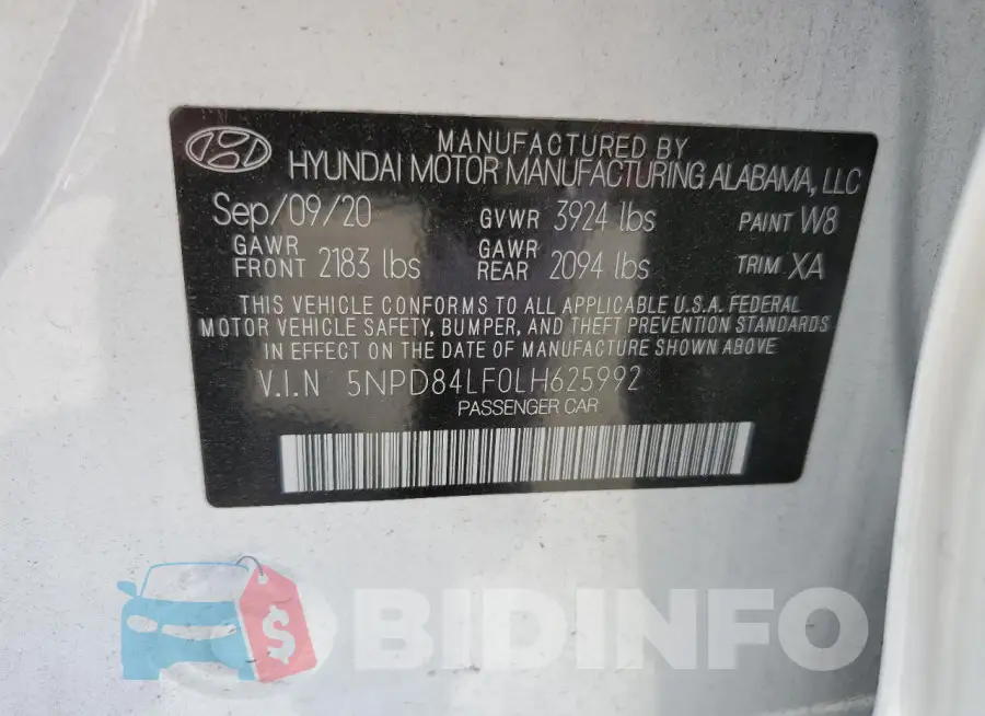 5NPD84LF0LH625992 Photo# 13