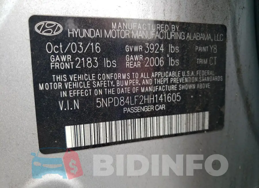 5NPD84LF2HH141605 Photo# 13