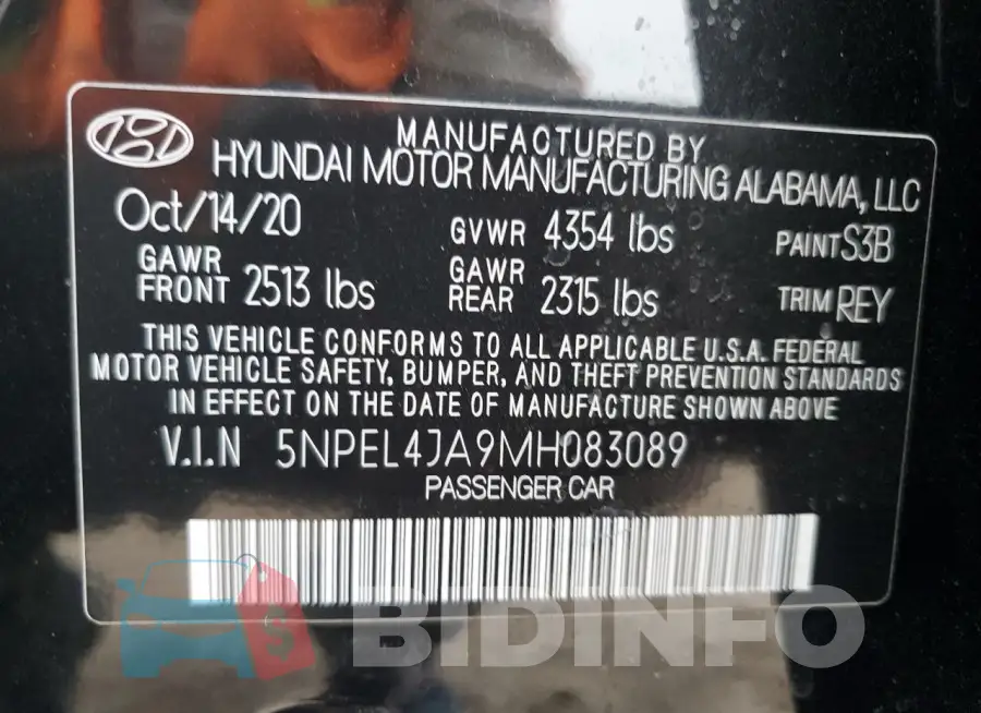 5NPEL4JA9MH083089 Photo# 12