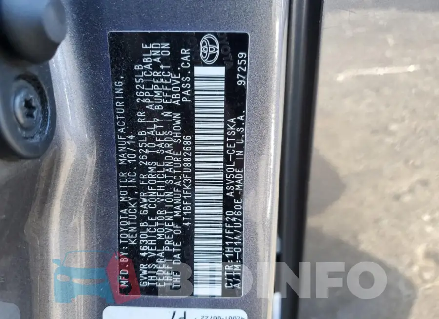 4T1BF1FK3FU882686 Photo# 12