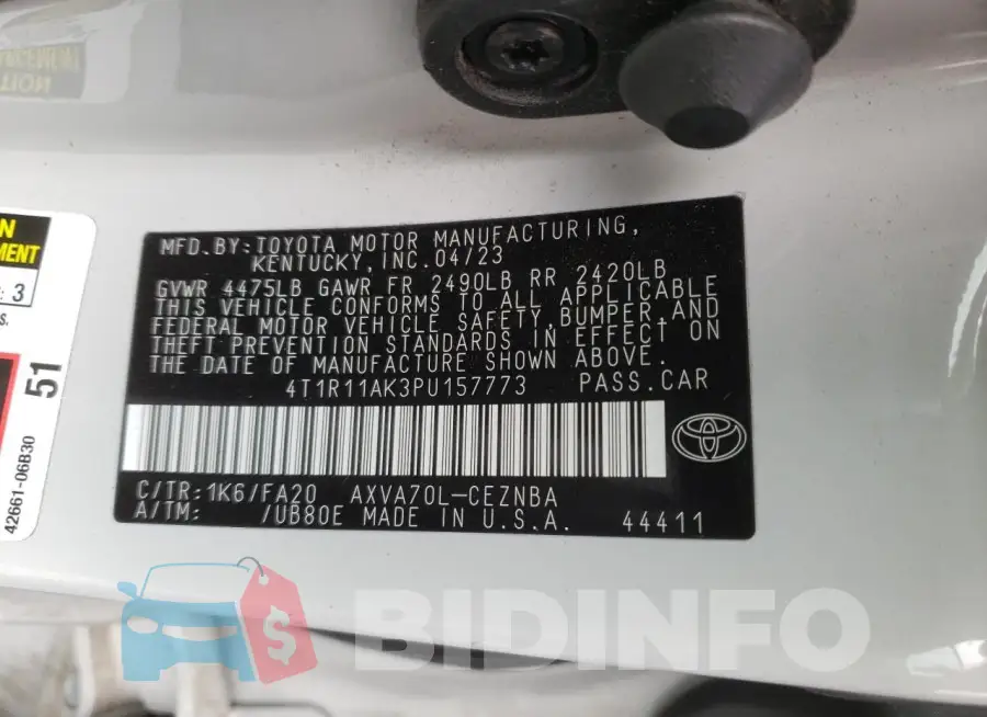 4T1R11AK3PU157773 Photo# 12