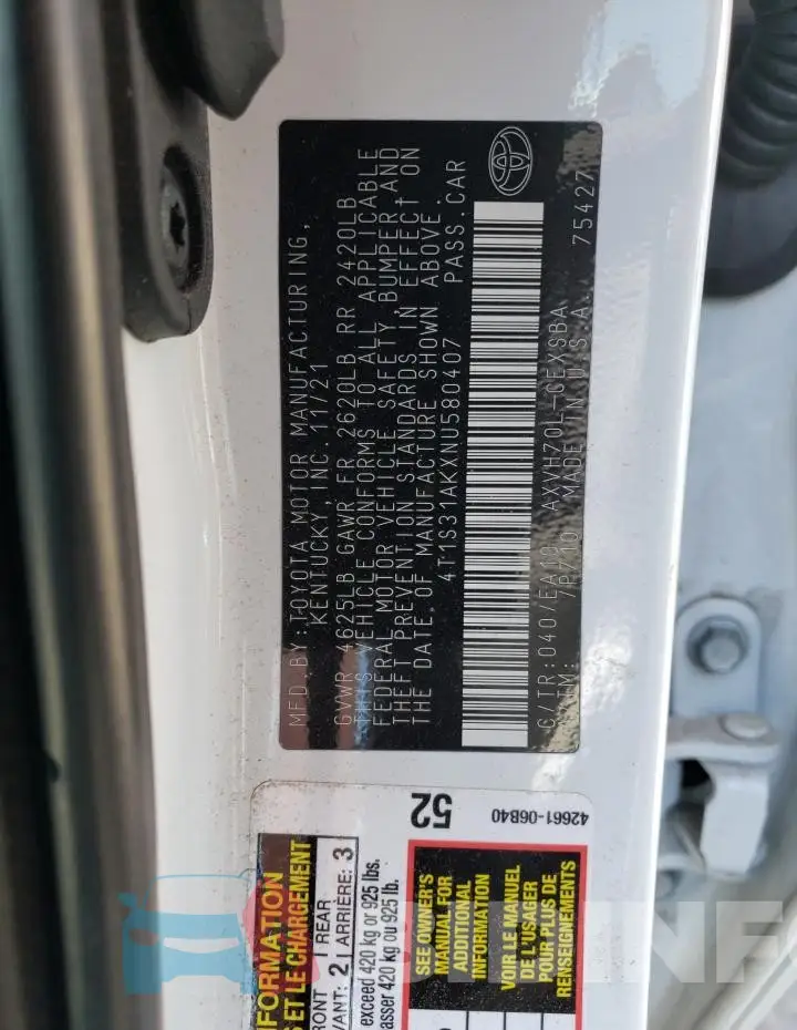 4T1S31AKXNU580407 Photo# 13